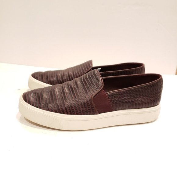 Vince Shoes - Vince size 6 womens Bordeaux snakeskin slip on